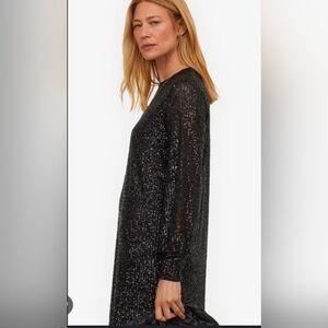 H&M Long-Sleeved Sequin Shift Dress